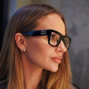 NEW MIU MIU MU02XV 1AB1O1 BLACK WOMEN EYEGLASSES